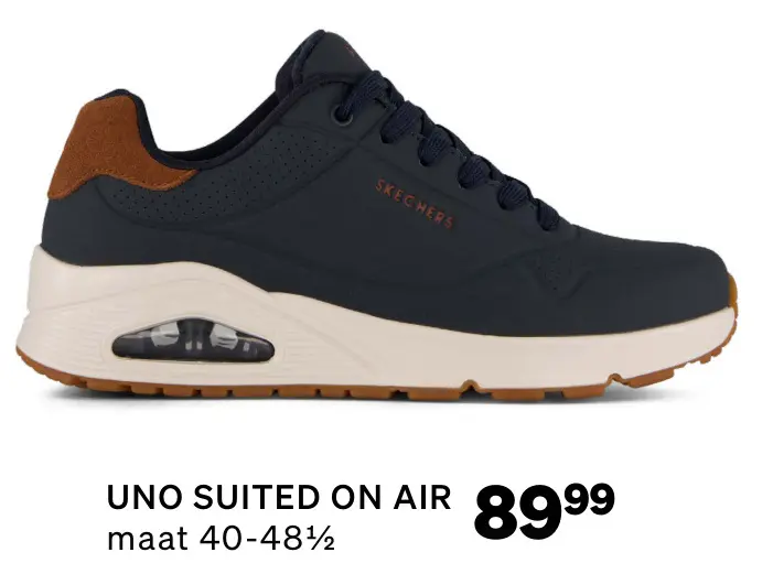 Aanbieding: Skechers Uno Suited On Air Sneakers blauw