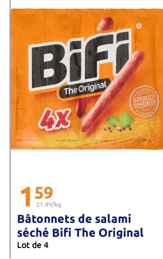 Offre: Bâtonnets de salami séché Bifi The Original
