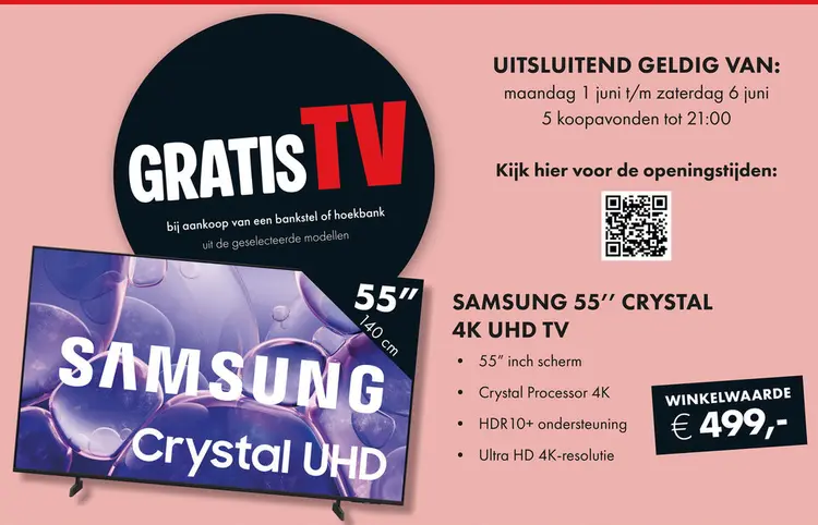 Promotie: Samsung 55" crystal 4k uhd tv