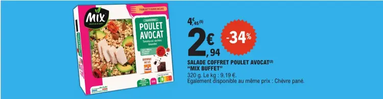Offre: Mix Buffet Salade coffret poulet avocat