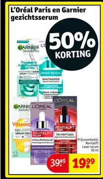 Aanbieding: L'Oréal Paris en Garnier gezichtsserum