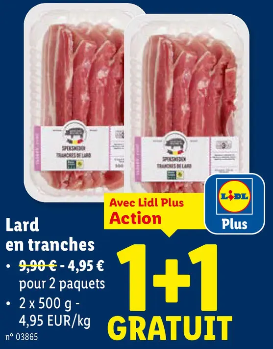 Offre: Lard en tranches
