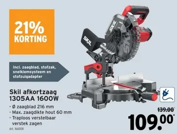 Aanbieding: Skil afkortzaag 1305AA 1600W
