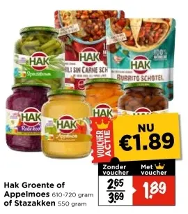 Aanbieding: Hak Groente of Appelmoes