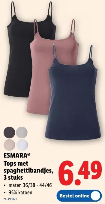 Promotie: Tops met spaghettibandjes