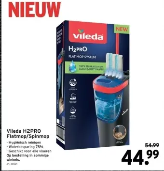 Aanbieding: H2PRO Flatmop/Spinmop