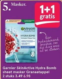 Aanbieding: SkinActive Hydra Bomb sheet masker Granaatappel