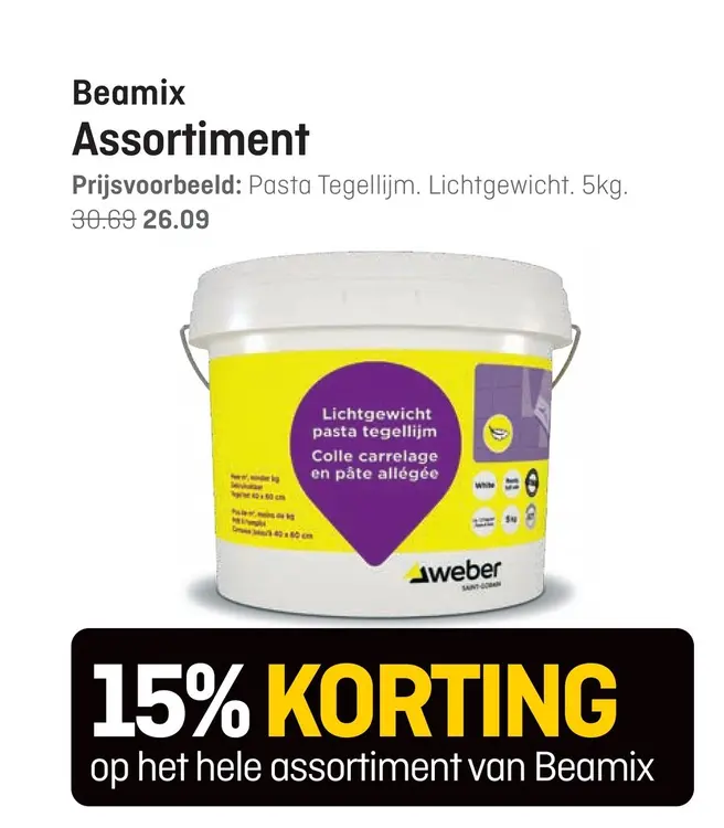 Aanbieding: Pasta Tegellijm. Lichtgewicht.
