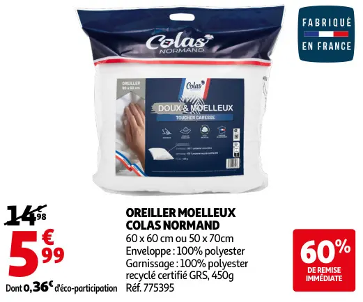 Promotie: Oreiller moelleux