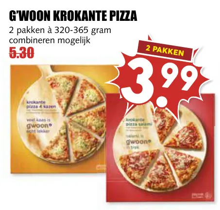 Aanbieding: Krokante pizza