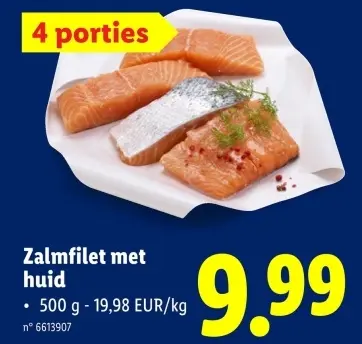 Promotie: Zalmfilet met huid