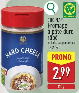 Offre: Fromage à pâte dure rapé