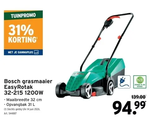 Promotie: Grasmaaier EasyRotak 32-215 1200W