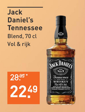 Aanbieding: Jack Daniel's Tennesee Whiskey