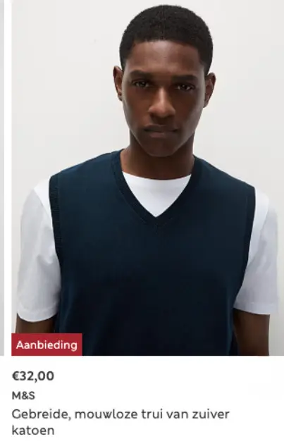 Promotie: Gebreide, mouwloze trui van zuiver katoen