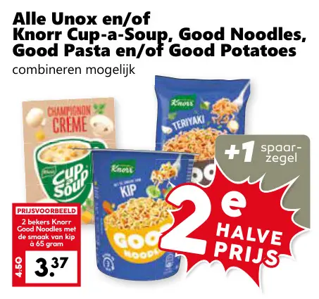 Aanbieding: Alle Unox en/of Knorr Cup-a-Soup, Good Noodles, Good Pasta en/of Good Potatoes