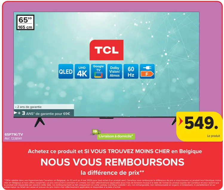 Offre: 65P71K/TV