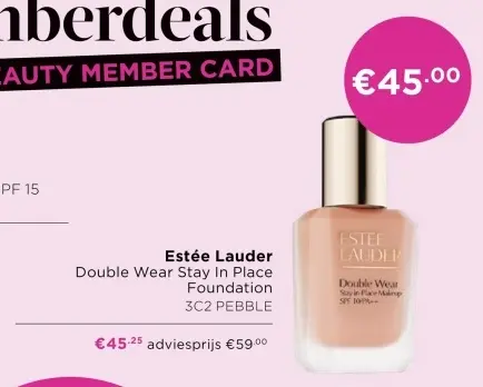 Aanbieding: Double Wear Stay In Place Foundation 3C2 PEBBLE