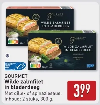Aanbieding: Wilde zalmfilet in bladerdeeg