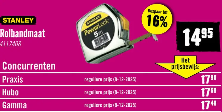 Aanbieding: Rolmaat Powerlock 19 mm, 5 meter