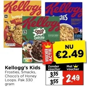 Kids Frosties, Smacks, Choco's of Honey Loops