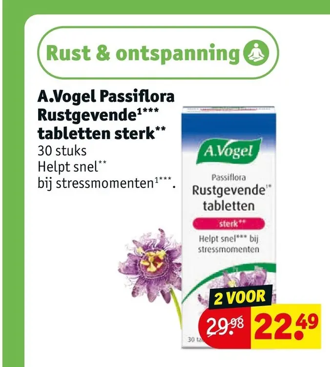 Aanbieding: A.Vogel Passiflora Rustgevende tabletten sterk