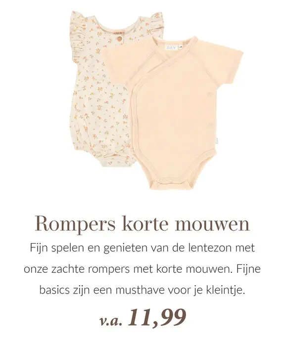 Aanbieding: Rompers korte mouwen