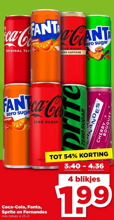 Aanbieding: Coca-Cola, Fanta, Sprite en Fernandes