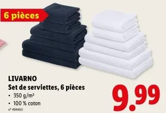 Offre: Set de serviettes