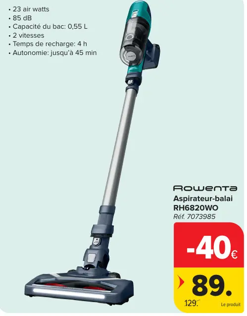 Offre: Aspirateur-balai RH6820WO