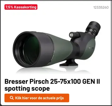 Aanbieding: Bresser Pirsch 25-75x100 GEN II spotting scope