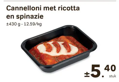 Promotie: Cannelloni met ricotta en spinazie