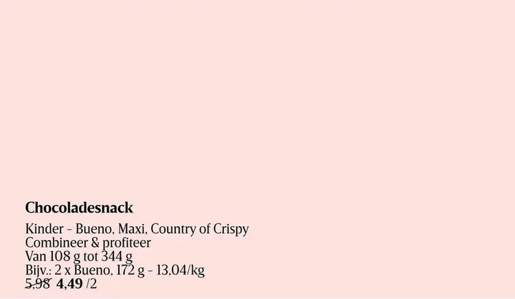 Promotie: Chocoladesnack