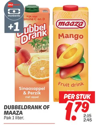 Aanbieding: Dubbeldrank of Maaza