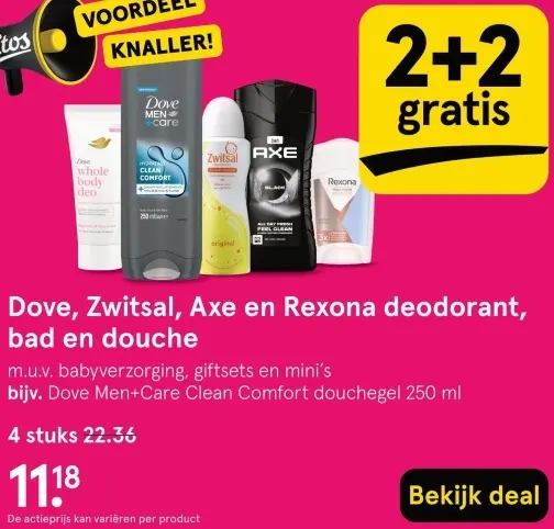 Aanbieding: Deodorant, bad en douche