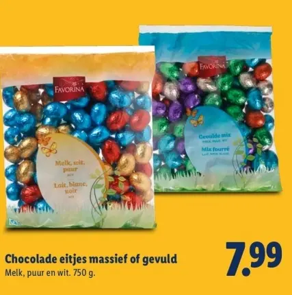 Aanbieding: Chocolade eitjes massief of gevuld