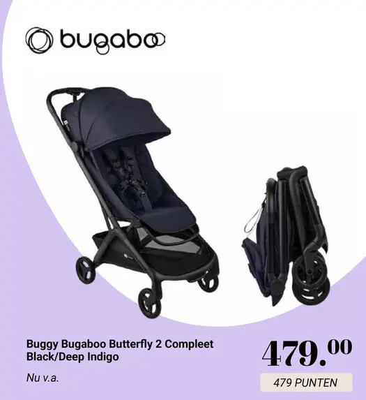 Aanbieding: Buggy Bugaboo Butterfly 2 Compleet Black/Deep