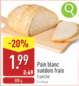 Offre: Pain blanc suédois frais tranché