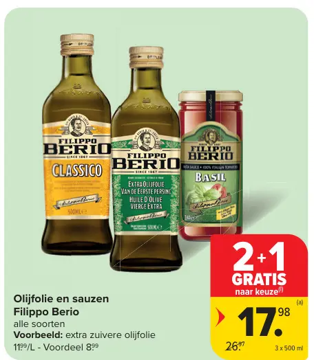 Promotie: Filippo Berio Olijfolie en sauzen