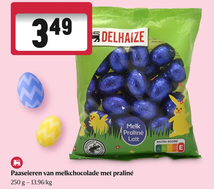 Promotie: Paaseieren van melkchocolade met praliné