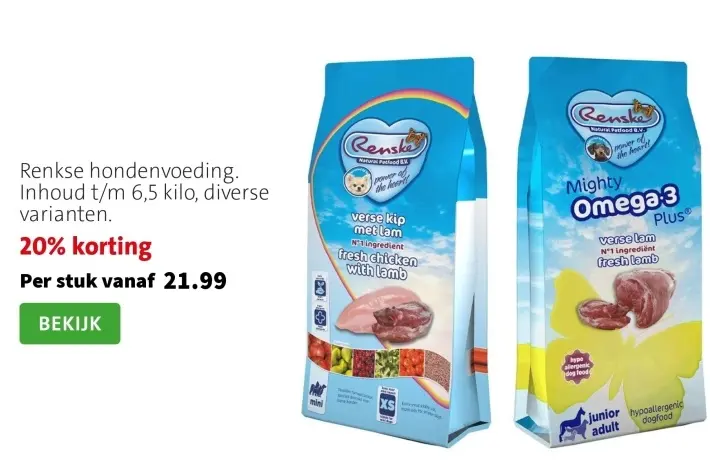 Aanbieding: Renske hondenvoeding