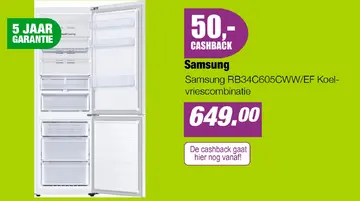 Aanbieding: Samsung RB34C605CWW/EF Koel-vriescombinatie