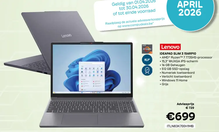 Promotie: Ideapad slim 3 15arp10
