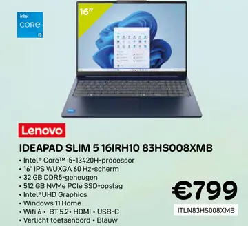 Aanbieding: Ideapad slim 5 16irh10 83hs008xmb