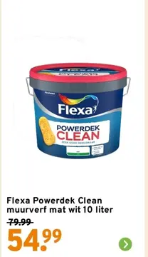 Aanbieding: Flexa Powerdek Clean muurverf mat wit