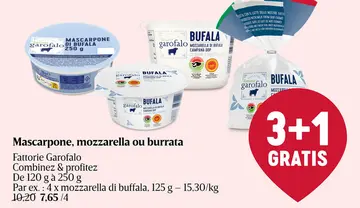 Offre: Mascarpone, mozzarella ou burrata