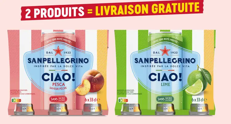 Offre: SANPELLEGRINO Ciao! Pesca Saveur Pêche