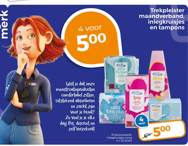 Aanbieding: Maandverband, inlegkruisjes en tampons