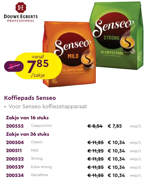 Promotie: Koffiepads Senseo