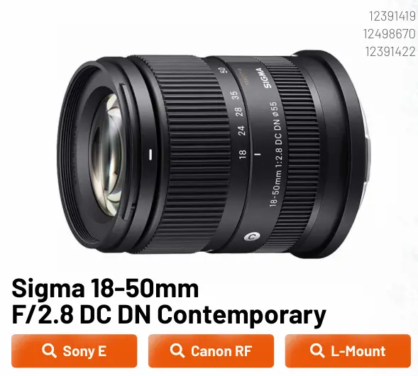 Promotie: 18-50mm F/2.8 DC DN Contemporary